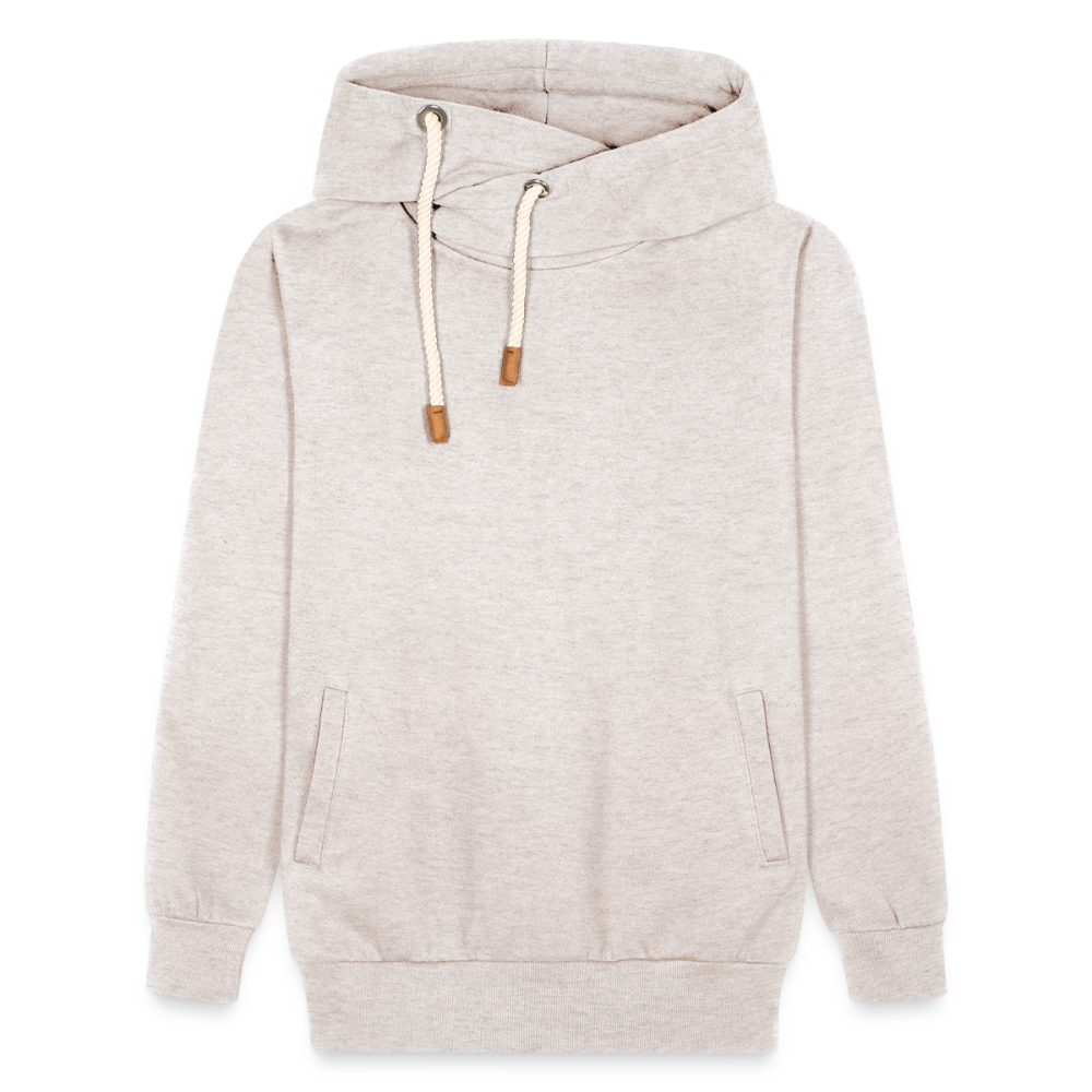 Unisex Schalkragen Hoodie - Beige meliert