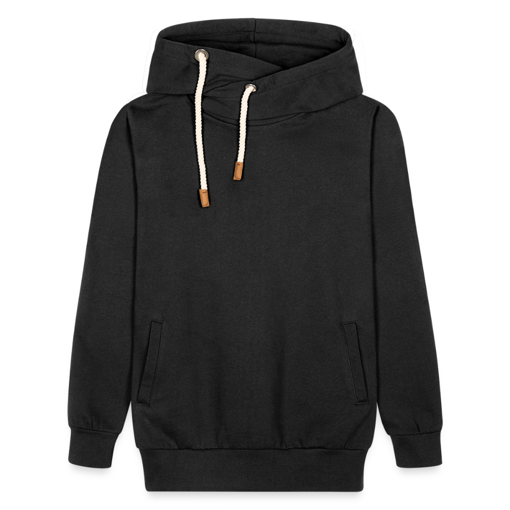 Unisex Schalkragen Hoodie - Schwarz
