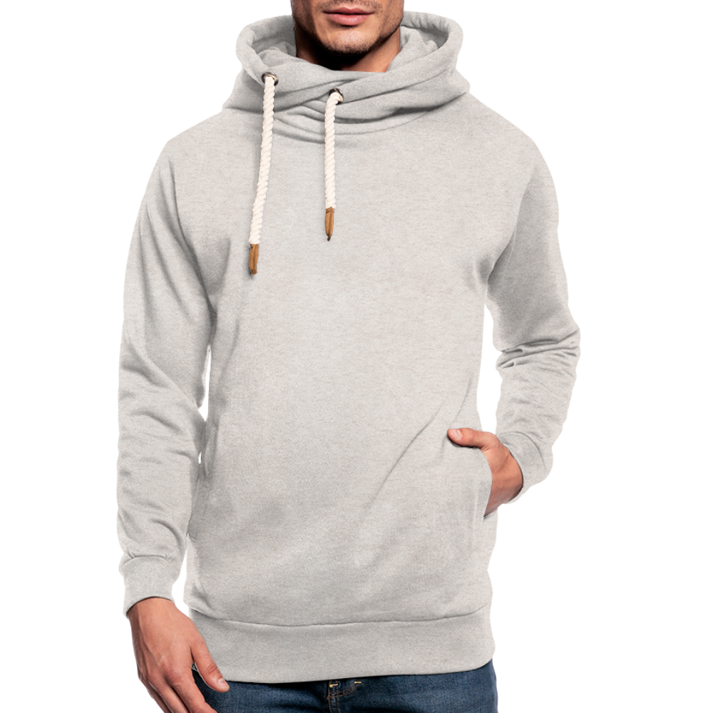 Unisex Schalkragen Hoodie - Beige meliert