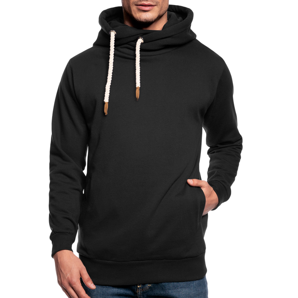 Unisex Schalkragen Hoodie - Schwarz